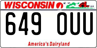 WI license plate 649OUU