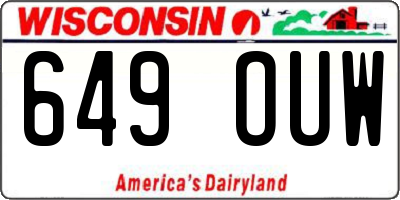 WI license plate 649OUW
