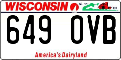 WI license plate 649OVB