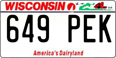 WI license plate 649PEK