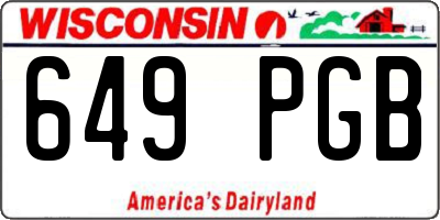 WI license plate 649PGB