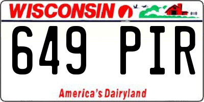 WI license plate 649PIR