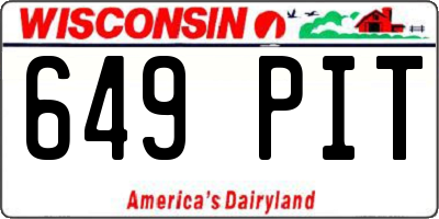 WI license plate 649PIT