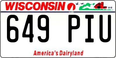WI license plate 649PIU