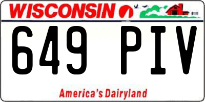 WI license plate 649PIV