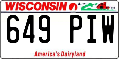 WI license plate 649PIW