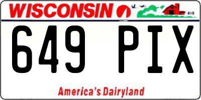 WI license plate 649PIX