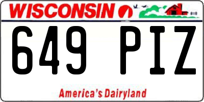 WI license plate 649PIZ