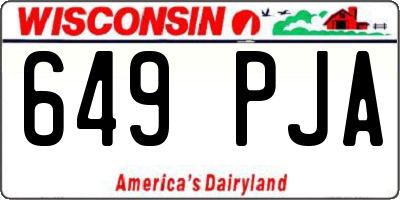 WI license plate 649PJA