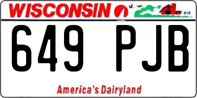 WI license plate 649PJB