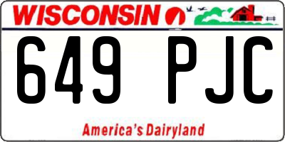 WI license plate 649PJC