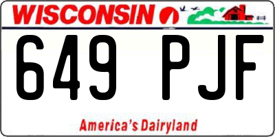 WI license plate 649PJF