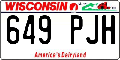 WI license plate 649PJH