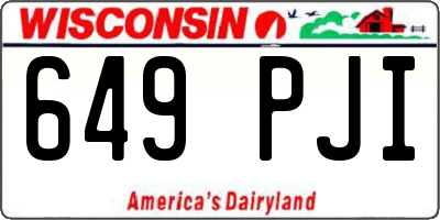WI license plate 649PJI