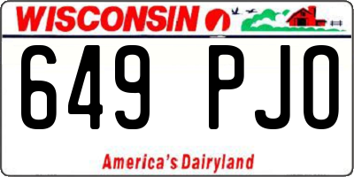 WI license plate 649PJO