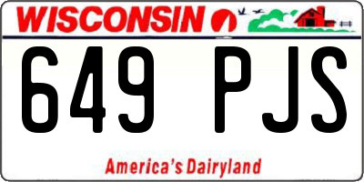WI license plate 649PJS