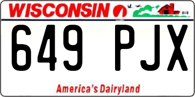 WI license plate 649PJX