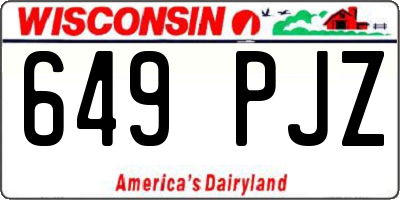WI license plate 649PJZ