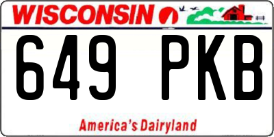 WI license plate 649PKB