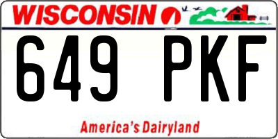 WI license plate 649PKF