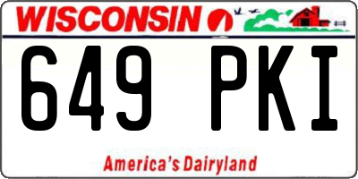 WI license plate 649PKI
