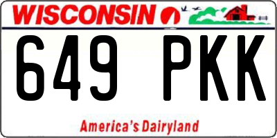 WI license plate 649PKK