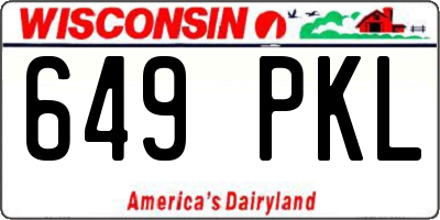 WI license plate 649PKL