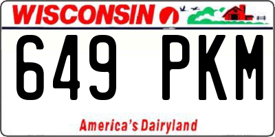 WI license plate 649PKM