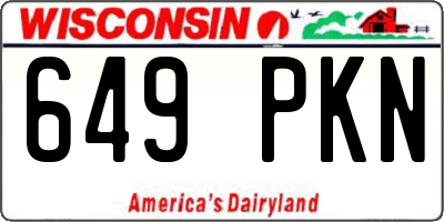 WI license plate 649PKN