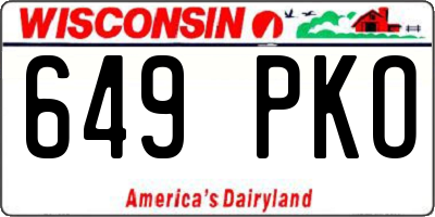 WI license plate 649PKO
