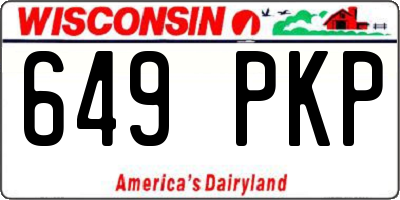 WI license plate 649PKP