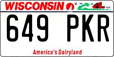WI license plate 649PKR
