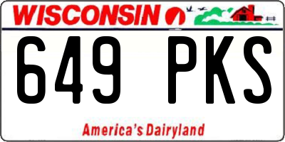 WI license plate 649PKS