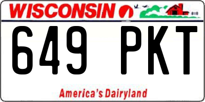 WI license plate 649PKT