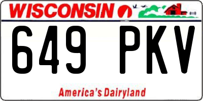 WI license plate 649PKV