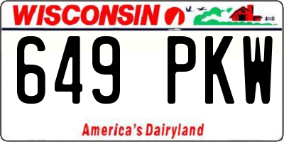 WI license plate 649PKW