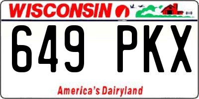 WI license plate 649PKX