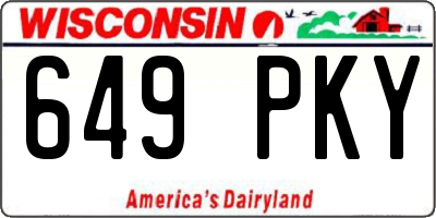 WI license plate 649PKY