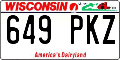 WI license plate 649PKZ