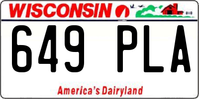 WI license plate 649PLA