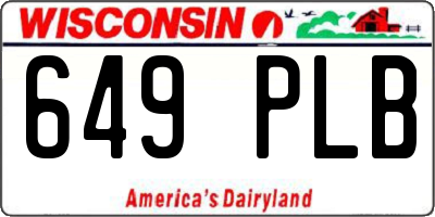 WI license plate 649PLB