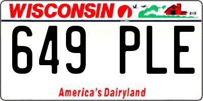 WI license plate 649PLE