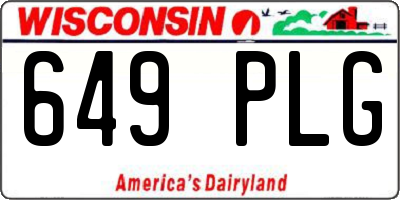 WI license plate 649PLG