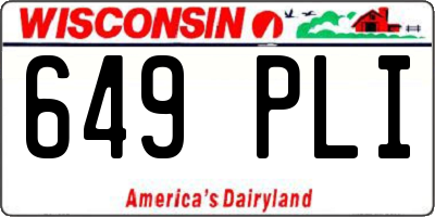 WI license plate 649PLI