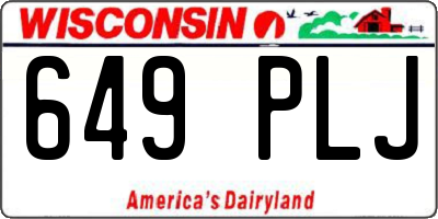 WI license plate 649PLJ