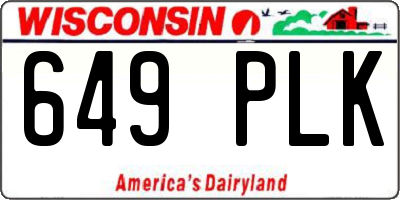 WI license plate 649PLK