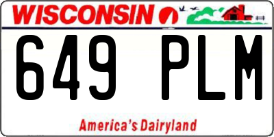 WI license plate 649PLM