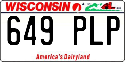 WI license plate 649PLP