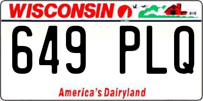 WI license plate 649PLQ