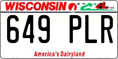 WI license plate 649PLR